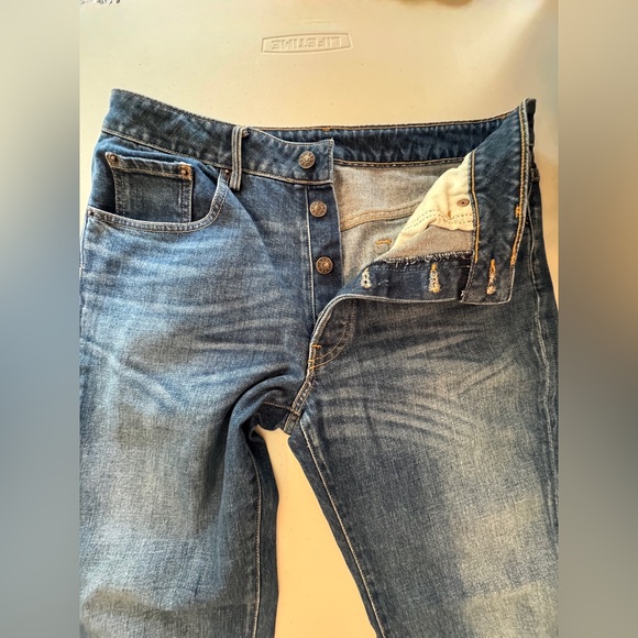 6397 Button Fly Jeans Women’s Size 29  Medium Wash Distressed - Picture 5 of 15